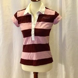 Women’s short-sleeve striped rugby shirt